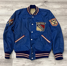 Vintage 50s 60s NHL Hockey Cosby New York Rangers Satin Jacket Size 42 Large picture