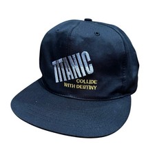 Vintage 1997 Titanic Movie Paramount Promo Snapback Hat Collide With Destiny blk picture