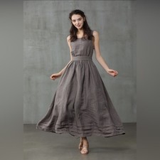 Linennaive VETIVER 17 Cross Back Linen Dress  picture