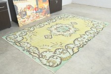 5x8 Turkish Area Rug Hand-Knotted Vintage Neutral Wool Rug Oushak Carpet,274 picture