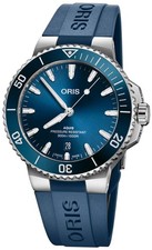Oris Aquis Date Automatic Blue Dial Rubber Divers Mens Watch 01 733 7789 4135-RS picture