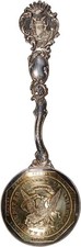 Rare 1852 U.S. Assay Office Oct $50 Gold, California Gold /Silver Souvenir Spoon picture