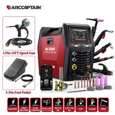 ARCCAPTAIN MIG205MP Pulse MIG Welder Plasma Cutter Aluminum Spool Gun & Pedal US picture