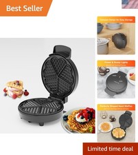 Mini Heart Waffle Maker with Indicator Lights - Effortless Cleaning & Storage picture