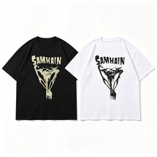 Vintage Samhain Horned Skull Band Graphic T-Shirt SIZE S-5XL picture