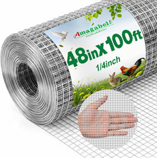 Amagabeli Galvanized Hardware Cloth 1/4 Inch 48 X 100Ft 23 Gauge Chicken Wire Fe picture
