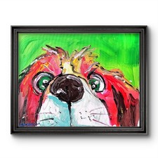 Aleph Original Art Dog 14x11 Abstract Expressionist Decor Painting Canvas picture