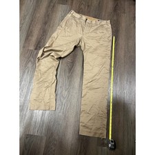 Bonobos Mens 32x32 Thursday Chino Pants Tan Khaki Raw Hem Cut Bottom As Is picture