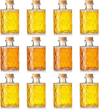 12 Pcs Clear Glass Bottles 6Oz/ 200Ml Wine Bottle, Elegant Diamond picture