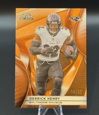 2025 Topps Chrome Black Derrick Henry Orange Refractor /25 #8 Ravens picture
