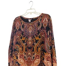 Chico's Women's Poly/Spandex Blend Top Long Sleeve Size 3 (XL) picture