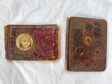 Lot of 2 Victorian Scrapbook & Autograph Albums Trade cards, Illustrated Cutouts picture