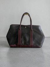 HERMES Amazonia Garden Party 36 Burgundy Brown Leather Tote Bag picture