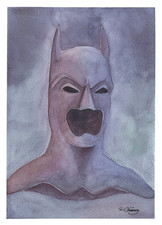 Original Figurative Fiction Costume Mask Watercolor Signed Fine Art picture