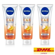 3 x Nivea Extra Bright C & E Vitamin Body Serum  Vitamin C & E 300ml picture
