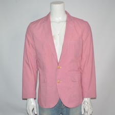 Mint J CREW Ludlow 100% Cotton Red Mini-check Sport Coat Sz M picture