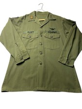 Vtg Vietnam War Shirt Green OG 507 US Army Airborne Major 1st Aviation Brigade picture