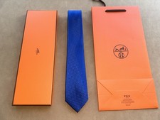 Hermès Paris Façonnée H Jacquard Silk Tie Ocean Blue Repeating H Pattern France picture