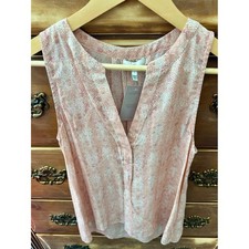 Joie 100% Silk Blush Pink Snake Print Sleeveless Blouse Size Small picture