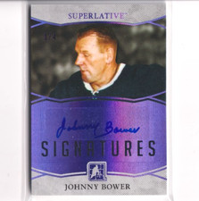 2017 Leaf In The Game Superlative AUTO Johnny Bower 1/4 Toronto Maple Leafs picture