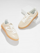 Tretorn® Skylar Leather Sneakers - GOLD, Medium (NEW) picture