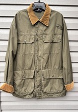 VINTAGE Polo Ralph Lauren Mens Green Corduroy Collar Field Barn Jacket Large picture