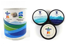 Set of (3) 2010 Vancouver XXI Olympic Winter Paralympic Games Hockey Pucks picture