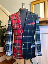 Vineyard Vines Men’s 38R Patchwork Plaid Wool Blazer Preppy Tartan Sport Coat picture