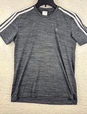Adidas Techfit Three Stripe T-Shirt Mens Small Gray Training Running Tennis-READ picture