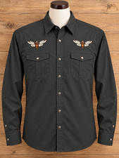 RARE Howler Brothers Gaucho Snapshirt Twilight Flight Charcoal Gray Size XL picture