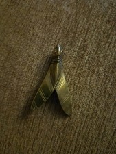 Antique Art Nouveau Cast Brass Cicada Brooch Pin C-Clasp Extended Needle 1890s picture