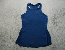 Lululemon Tank Top Womens 8 Blue High Neck Racerback Built In Bra Yoga Gym picture