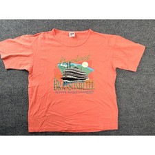 Vintage 90s Anvil Branson Belle Showboat T Shirt L Coral Cotton USA Made Graphic picture