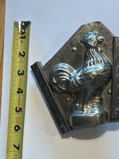 Vintage Metal Rooster Chicken Chocolate Mold 2 Piece 3D Candy Mold picture