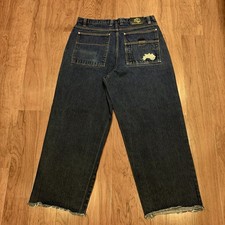 VTG Y2K Southpole Dark Wash Embroidered Back Pocket Jeans 36x28 Baggy Hip Hop picture