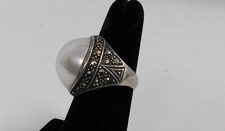 Judith Jack .925 Sterling Silver Pearl Ring 8.93 gram sz 6.25 picture
