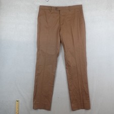 ETRO MILANO Pants Flat Front Straight Dress Trousers Size 50 Brown 34x32 picture