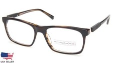 NEW Christopher Maxx FISHHOOK CHARCOAL /BROWN HORN EYEGLASSES 54-17-140 B37mm picture