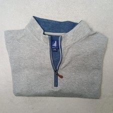 Johnnie-O Pullover MEns L Light Gray Golf Sully 1/4 Zip Collared Casual Work picture