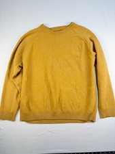 Vintage Tehama Men’s XL Merino Silk Cashmere Mustard Diamond Knit Sweater picture