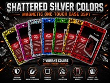 100 Piece Shattered Glass Color Magnetic One-Touch Holder 35pt Trading Card Case picture