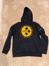 Nike Pittsburgh Steelers Therma-Fit Pullover Hoodie Black Men's L picture