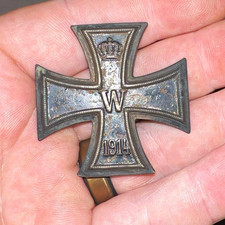 German Iron Cross 1914 Medal/Pin, Crown & W Marking, WWI Militaria picture