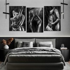 3PCS Black and White Canvas Wall Art Abstract Sexy Couple Poster Canvas Painting picture