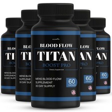 ( 5 Pack ) Blood Flow Titan Boost Pro Mens Blood Flow Supplement picture