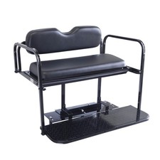 Yamaha G29/Drive Golf Cart Rear Flip Seat Kit | Black Cushions | Fits 2007-2016 picture