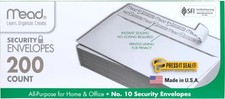 Mead #10 Security Envelopes 4.125x9.5 Peel Seal 200 Count picture