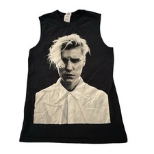 Gildan Justin Bieber Muscle Tank Small Black Graphic Purpose Tour Shirt Jersey 6 picture