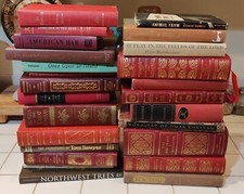 Lot of 9 Vintage Old Hardcover Books for Decor - Random Mixed Colors  picture