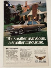 1982 Buick Regal Sedan Print Ad Limousine picture